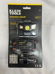 Klein Tools 56048 Rechargeable LED Headlamp, Adjustable Fabric Strap, 400 lms, A