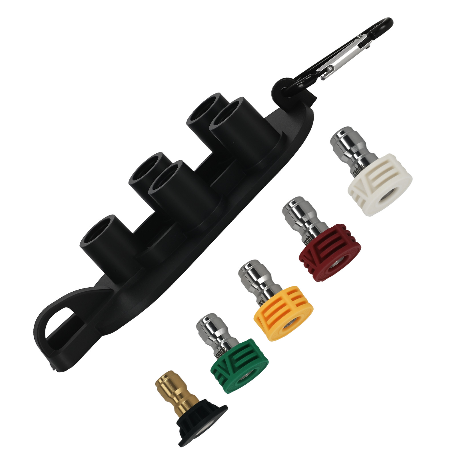 5 Pack Pressure Washer Spray Nozzles Brass 1/4" QC 4000 PSI Multi Angle w/Holder gallery