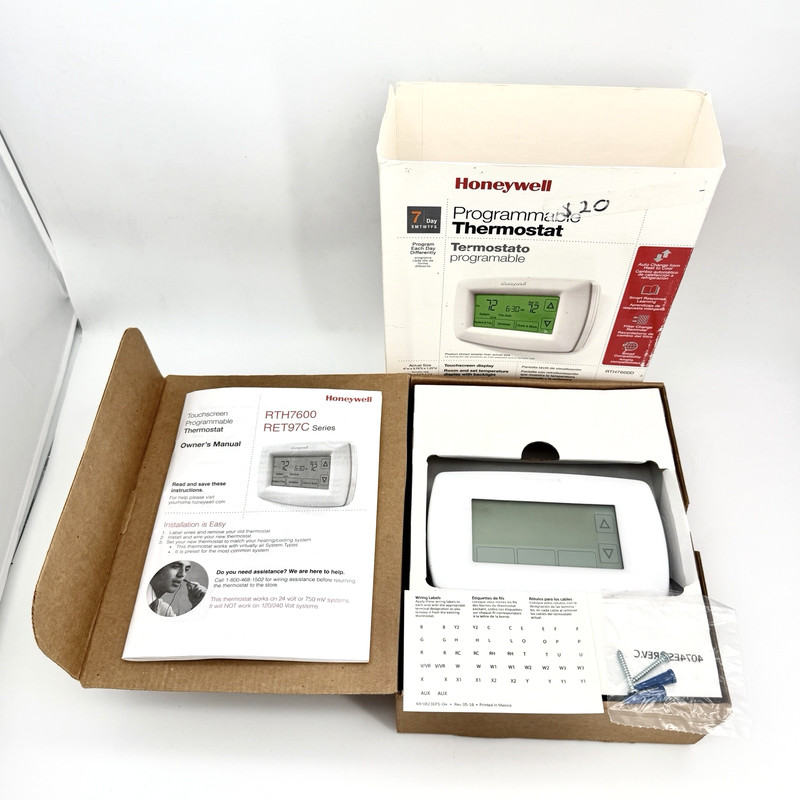 Honeywell RTH7600 Touchscreen Programmable Thermostat White Digital New Open Box gallery