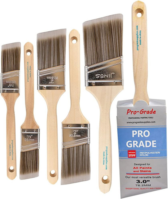 Pro Grade - Paint Brushes - 6 Pack Variety Angle Paint Brushes gallery