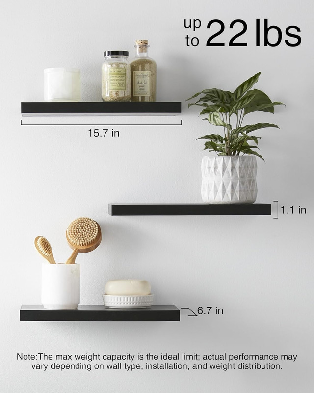 Floating Shelves for Wall, Wall Mounted Rustic Wood Shelves for Bathroom, Bedroo gallery
