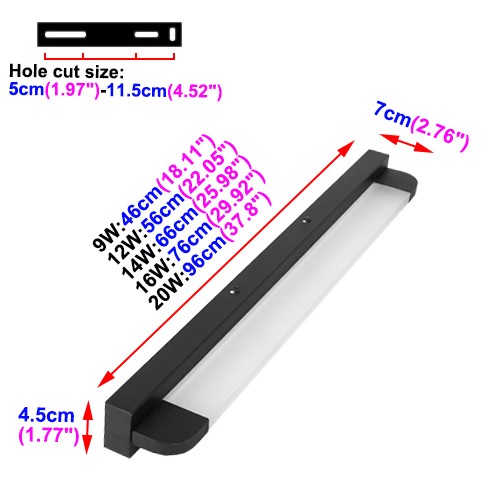 LED Vanity Lighting Mirror Front Lamp Wall Sconce Light Fixture SMD 2835 Hotel gallery