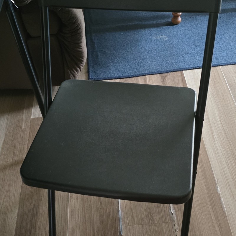 Black Rectangular Folding Table 34x34 in Plastic Textured Finish 28 in H gallery