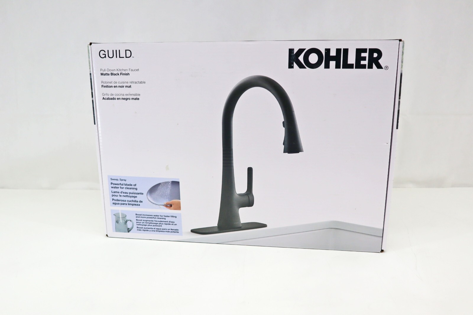 Kohler Guild K-R33912-BL Pull-Down Kitchen Sink Faucet 3-function Matte Black gallery