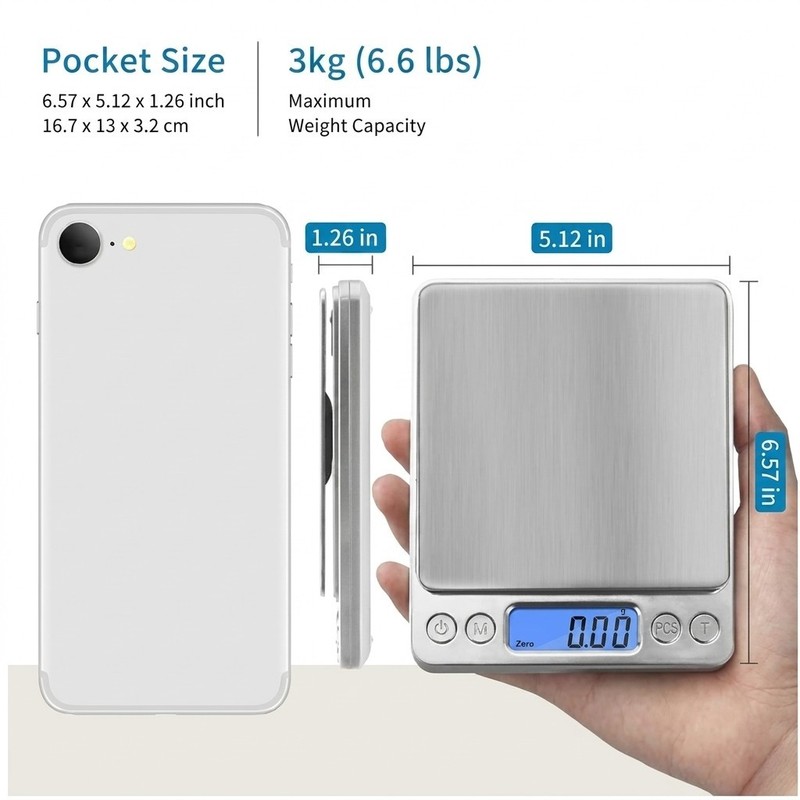High Precision 0.1g Pocket Kitchen Scale, for Coffee Herb Spice Jewelry Food gallery