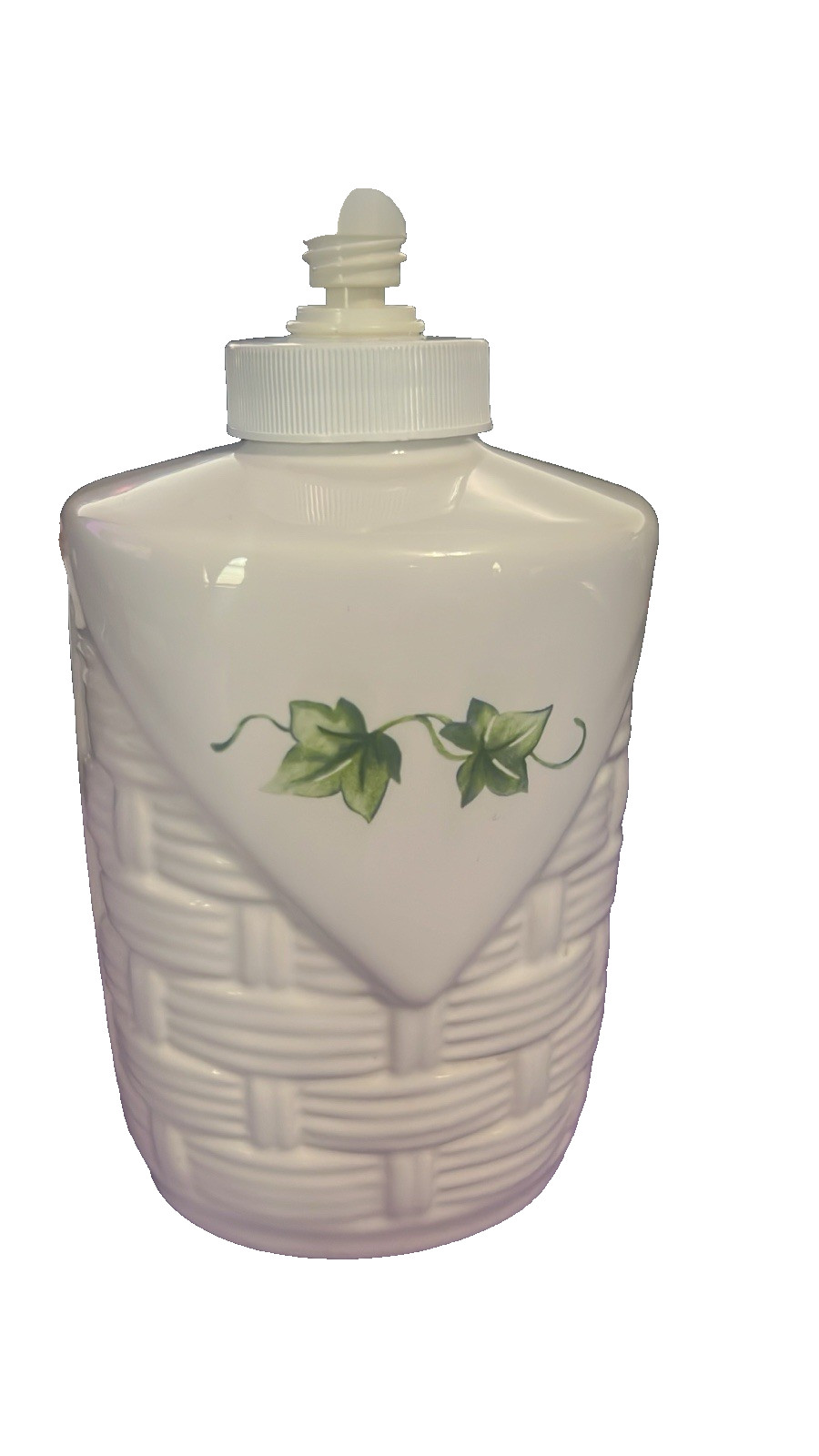 Vintage HTF PFALTZGRAFF IVY Basketweave Ceramic Lotion Dispenser WORKS! gallery