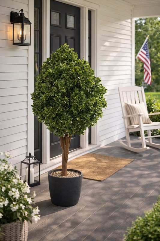 41" Artificial Tea Leaf Topiary Tree UV (Indoor/Outdoor) Home Decor. Retail $199 gallery