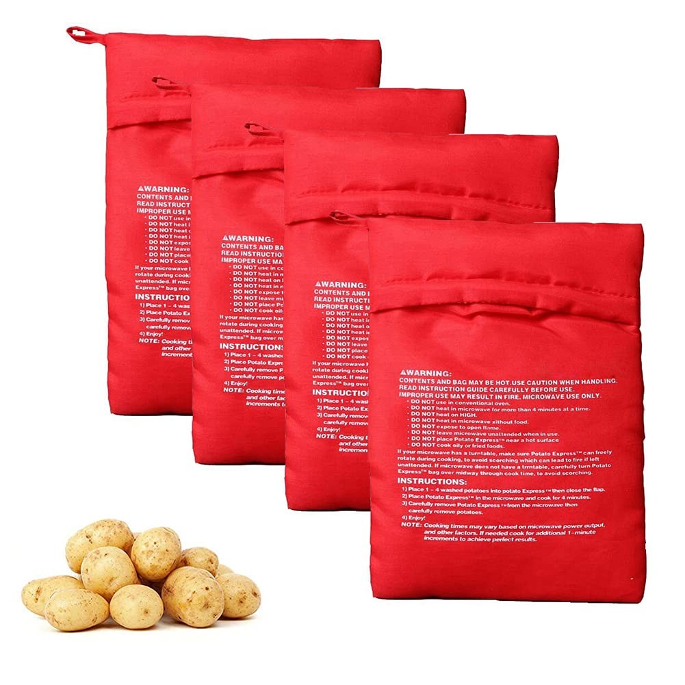 4 Pack Reusable Microwave Potato Bag Baked Potato Cooker Bags Just in Minutes gallery