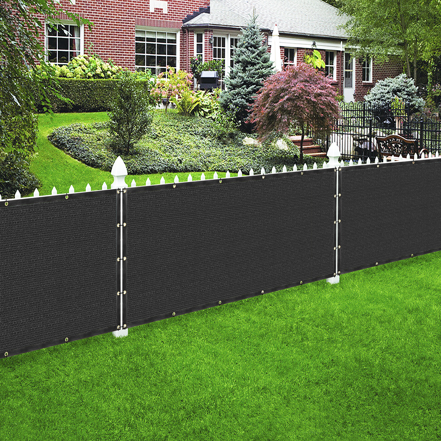 Houssity 7 FT Black Privacy Screen for Chain Link Fence Carport Garden Farm gallery
