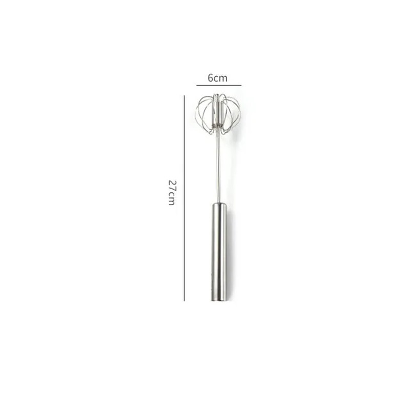 Semi-Automatic Egg Beater 304 Stainless Steel Egg Whisk Manual Hand Mixer Self T