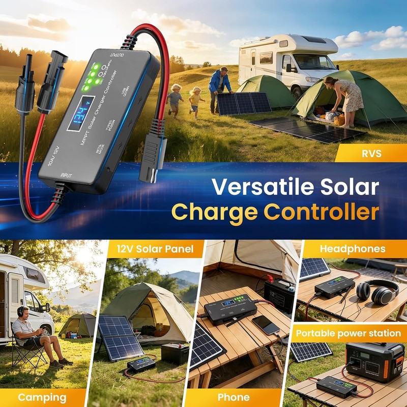 Solar Charge Controller 12V 20A Type-C USB for Solar Panel Gel, AGM LiFePO4 New gallery