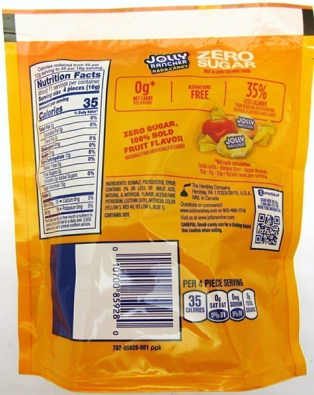 Jolly Rancher Tropical~ ZERO SUGAR FREE ~ Hard Candy ~ 6.1 oz (172 g) Bag gallery