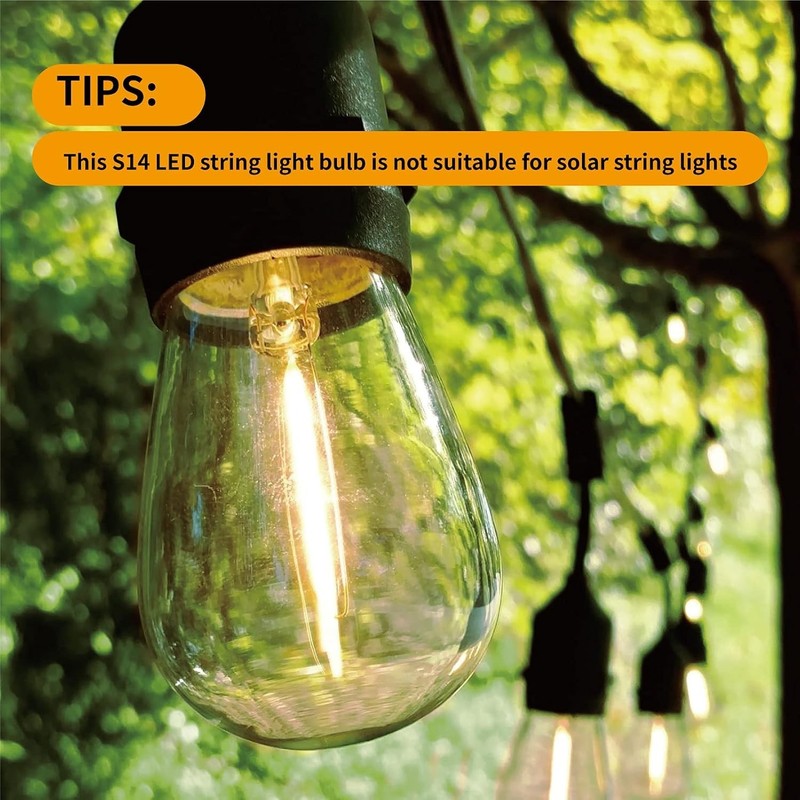 24 Pack LED S14 Replacement Light Bulbs, Shatterproof Outdoor 1 Watt to Replace gallery