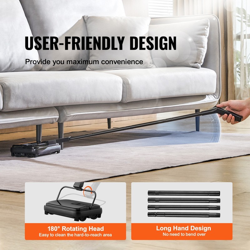 VEVOR Carpet Sweeper Floor Sweeper Manual 7.87 in Sweeping Paths Non Electric gallery