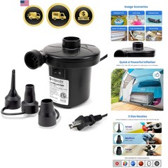 Air Pump for Inflatables, Portable Electric Air Mattress Pump, Quick-Fill Per…