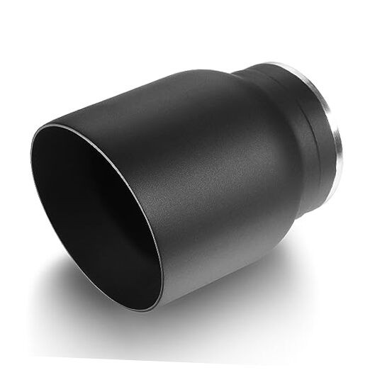 3" Inlet Universal Exhaust Tip, 4" Outlet - 5" Long Double Wall 3“x4"x5" Black gallery