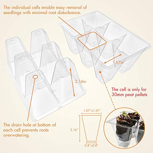 30 Pack 6-Cell Plastic Seed Starting Trays for Seedlings Vegetable Garden gallery