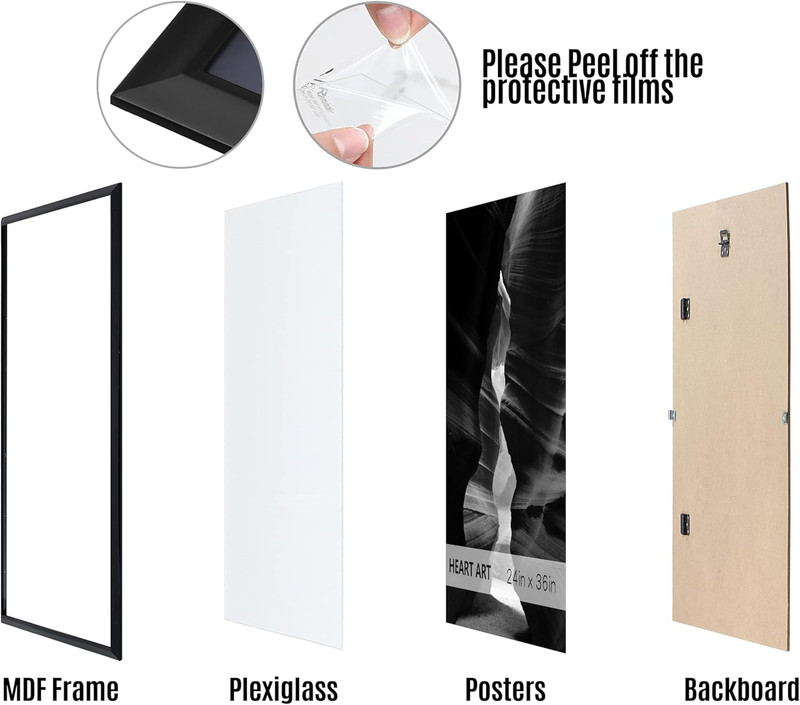 24 X 36 Poster Frame 4 Pack,24X36 Frame without Mat for Horizontal or Vertical W gallery