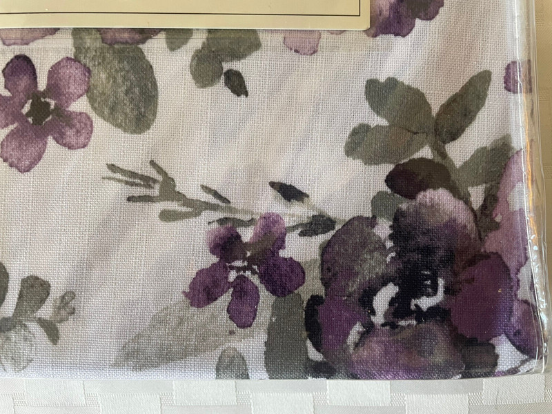 KOHLS Main Street Dining Set TABLECLOTH ~ PLACEMATS ~ NAPKINS Purple Gray Floral gallery