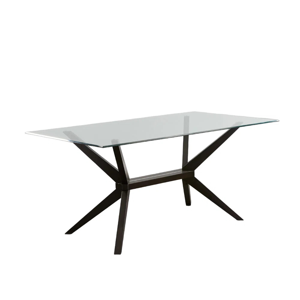 Modern Glass Trestle Dining Table - Seats 6 - Used in excellent condition