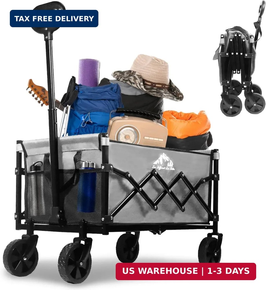 Collapsible Wagon 352LBS Capacity, Foldable Large Wagons Carts, Heavy Duty Outdo