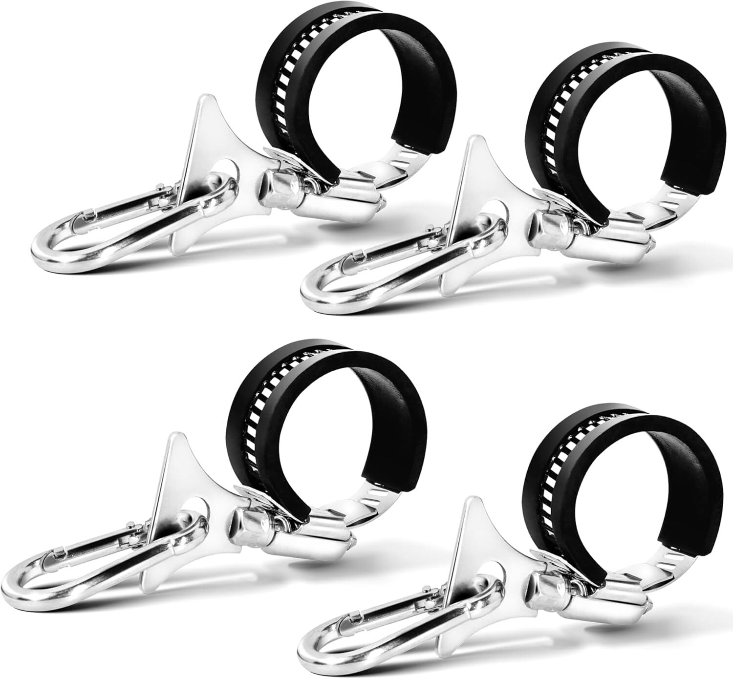Anley 4 Pack Flagpole Clamp and Clip Kit Stainless Steel Metal Hose Clamp Rings gallery
