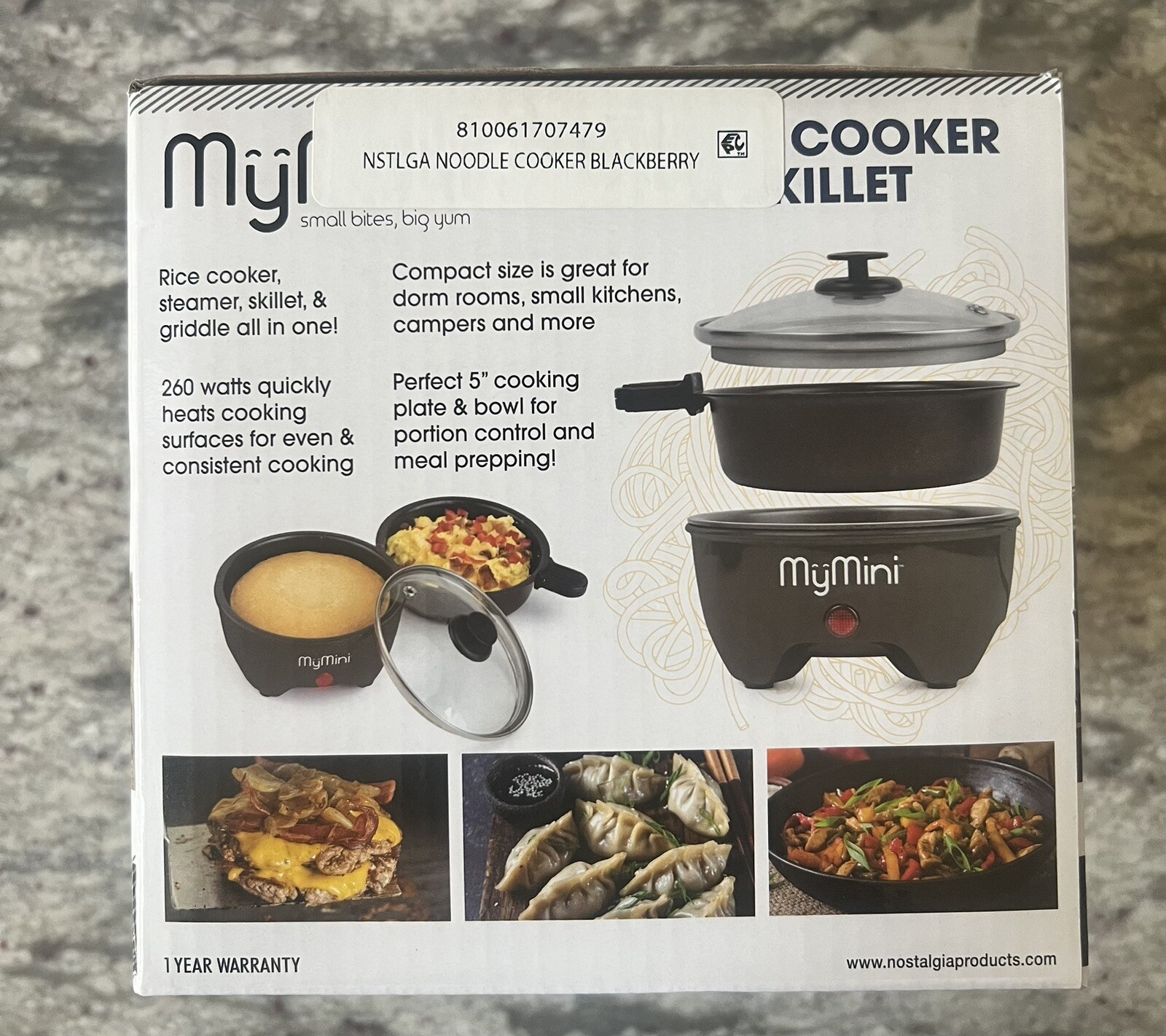 MY MINI NOODLE COOKER & SKILLET Blackberry 5" skillet 260 Watts Non-Stick ~NEW gallery
