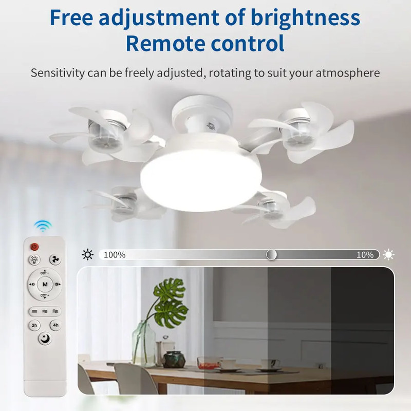 Fan Light 2-In-1 Drone Design Ceiling Fan Light 60W with Remote Control for Entr gallery