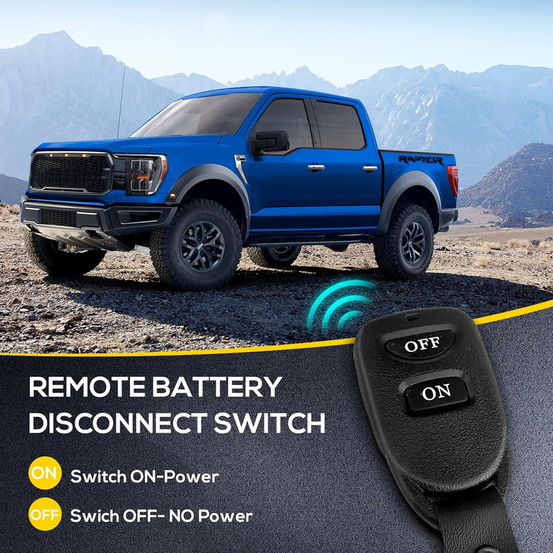 Side Post Remote Battery Disconnect Switch 12V, 250A, Upgrade Prevent Battery Dr gallery