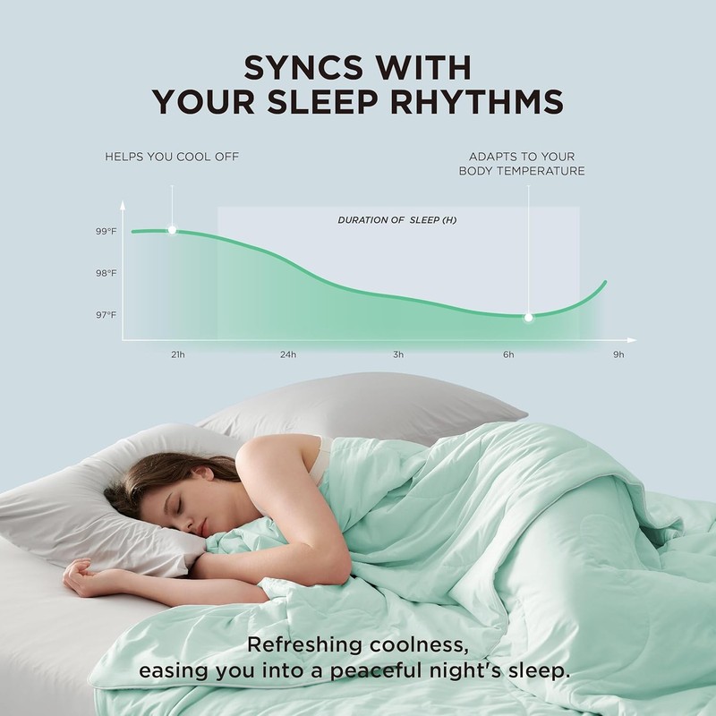 Cooling Blanket Queen Size - Lightweight Comforter for Hot Sleepers 90x90 Inches gallery