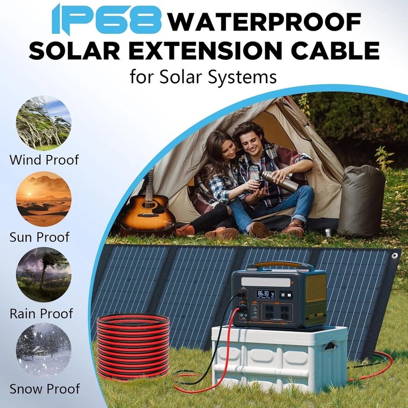 2x100FT Solar Panel Wire, Solar Cable, Solar Wire 10AWG, Solar Extension Cable, gallery