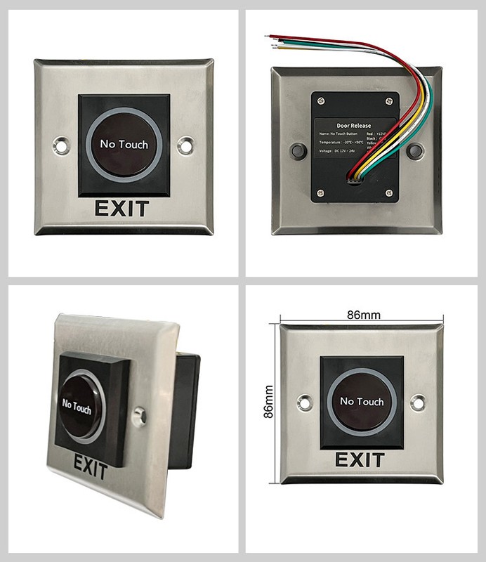 Infrared Sensor No Touch Exit Button with LED Back Light for Door Access Control gallery