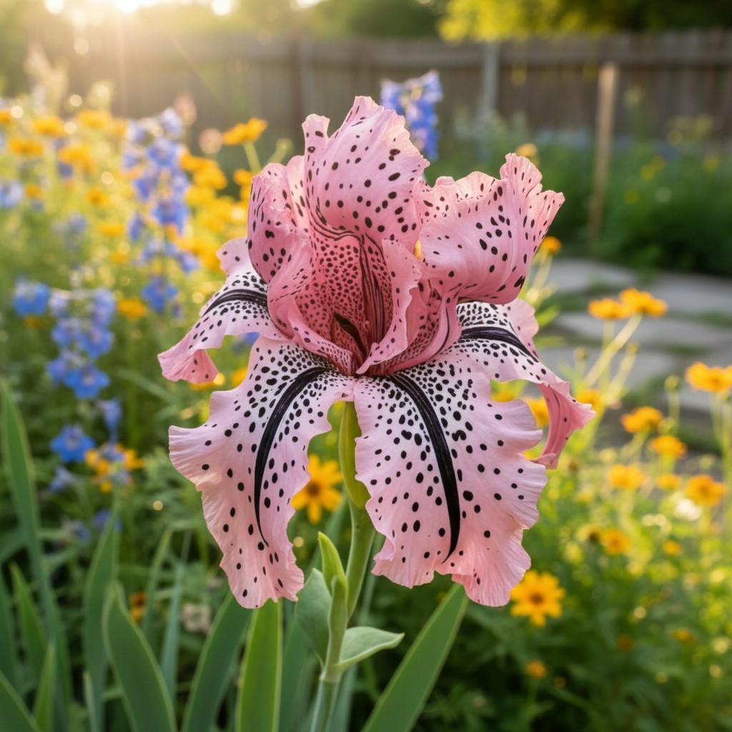 45 Pink Leopard Bearded Iris Seeds – Pink Ruffled Blooms Rare Artistic Iris gallery