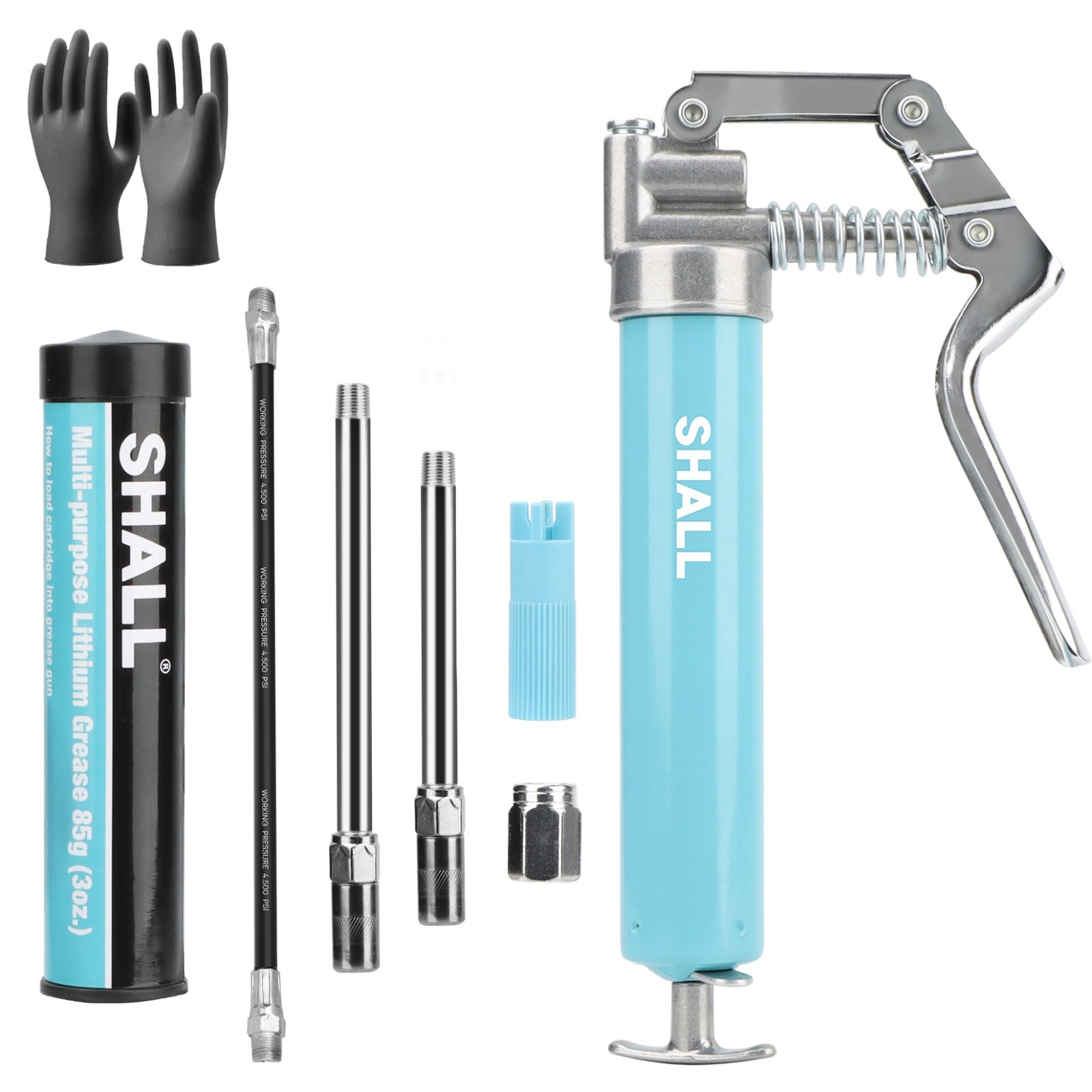 SHALL Mini Grease Gun Kit (3000PSI) with 3.52OZ Grease gallery