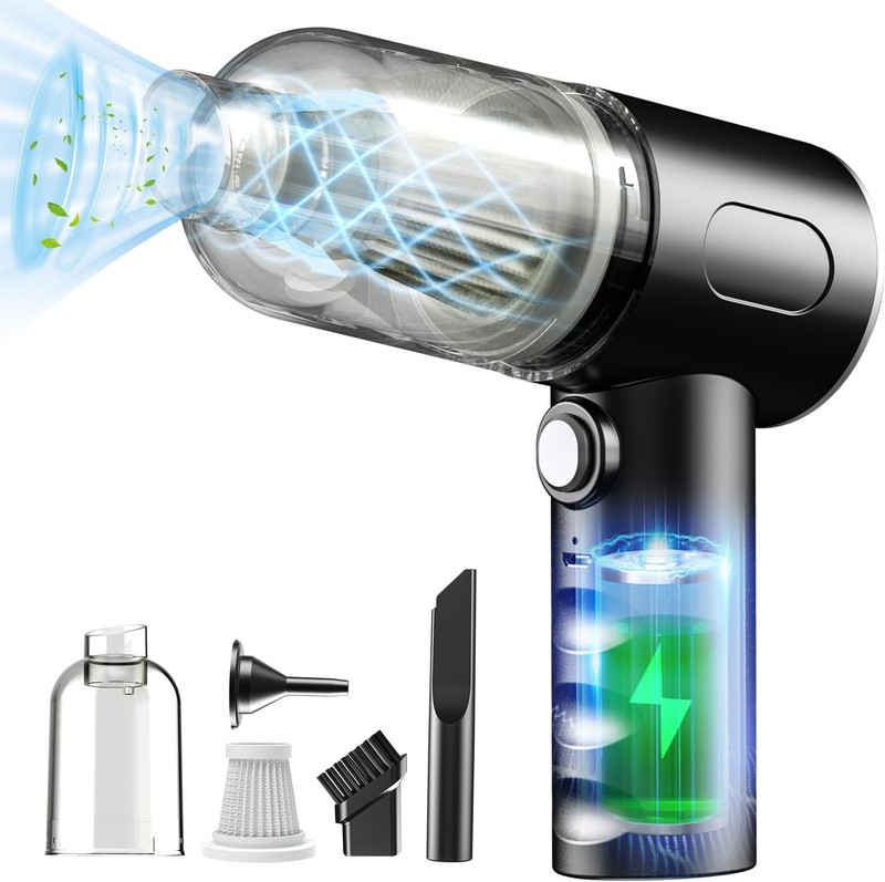 Compact USB Rechargeable Handheld Vacuum - Perfect for Pet Hair & Car Clean gallery