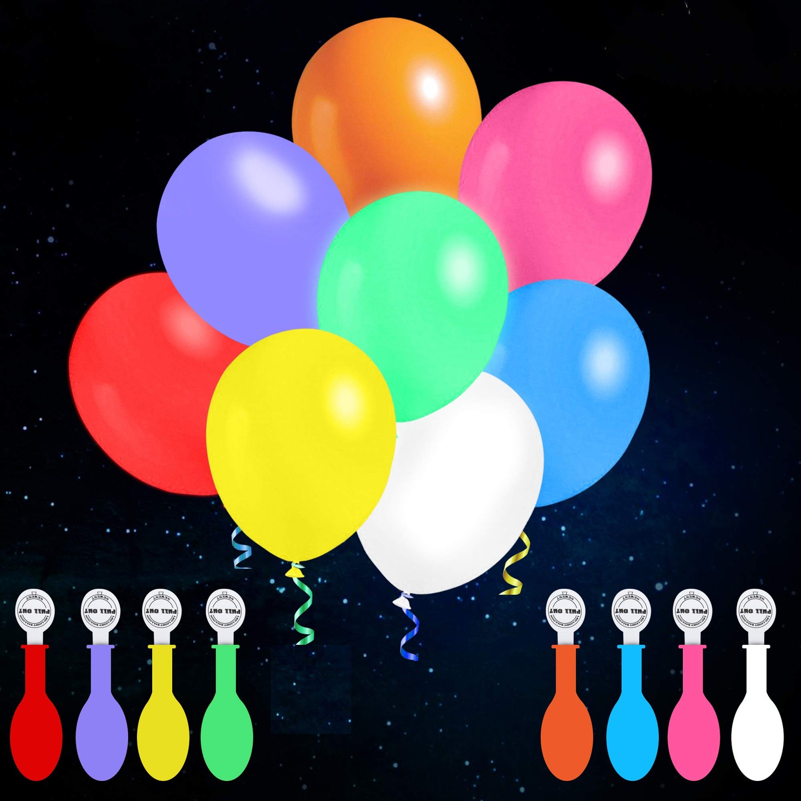 LED Balloons Flashing, 32 Pack, 8 Colors Light Up Balloons, Lasts 12-24 Hours... gallery