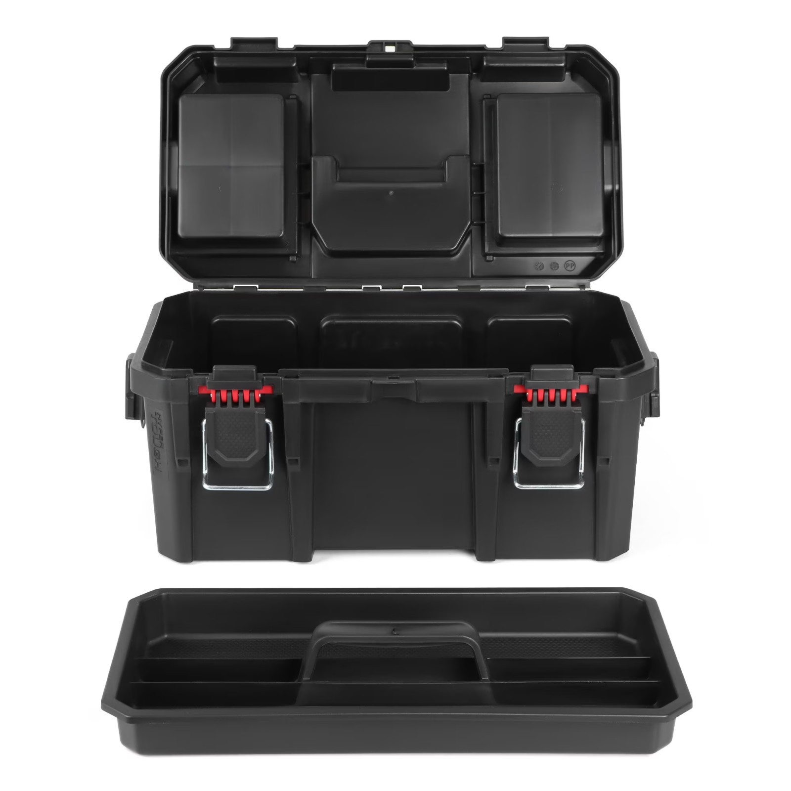 Hyper Tough 16-Inch Toolbox – Heavy-Duty Resin Storage with Padlock Security gallery