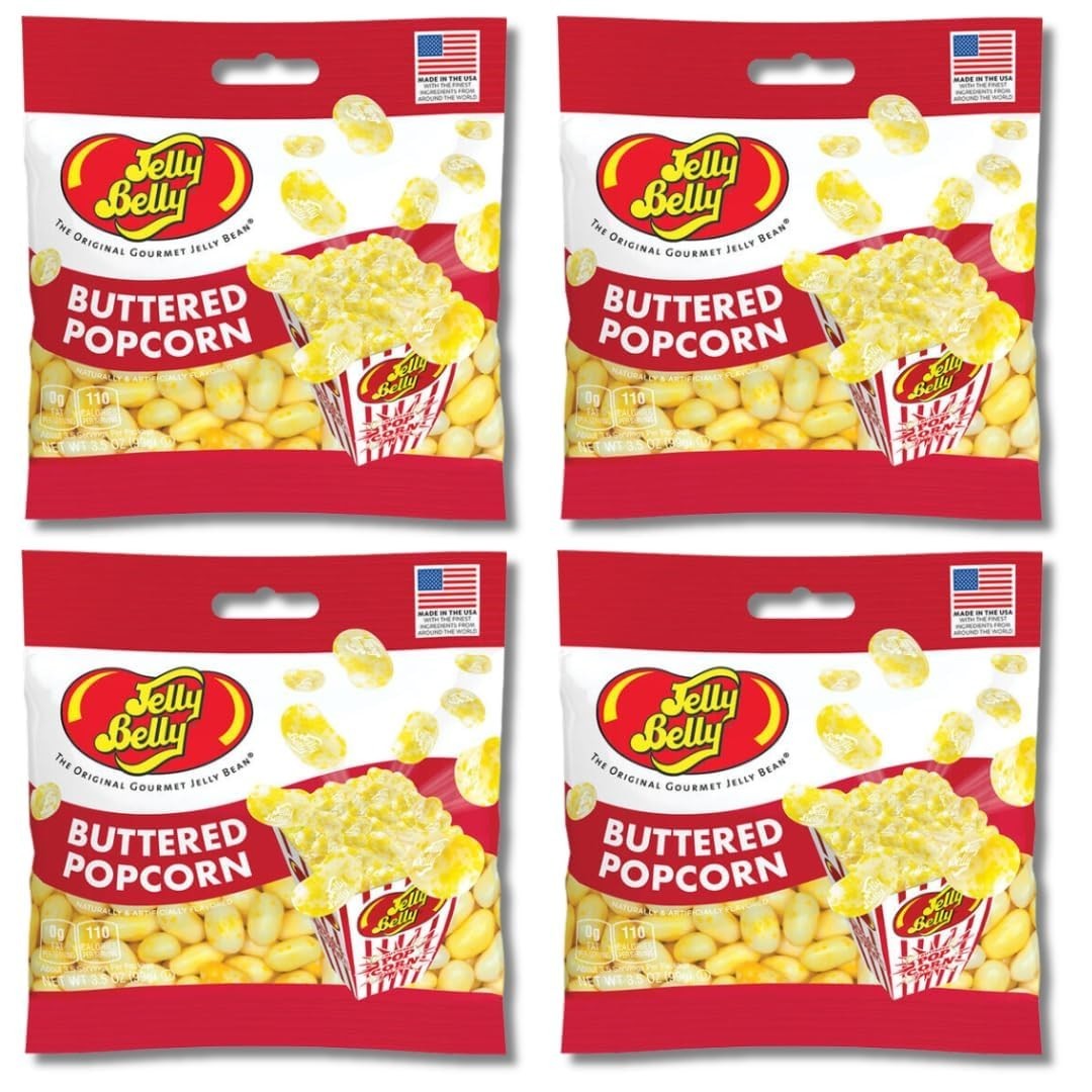 Jelly Belly - Buttered Popcorn - 4 PACKS - 3.5oz Bags - FREE SHIPPING gallery