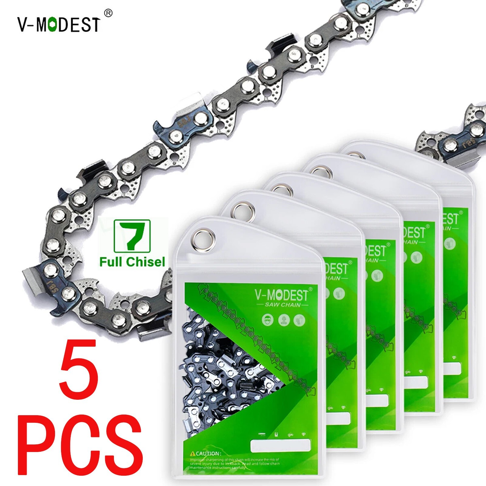 5 PCS Fit Stihl 25" Bar Full Chisel Chainsaw Chain 3/8" Pitch .050" Gauge 84DL gallery