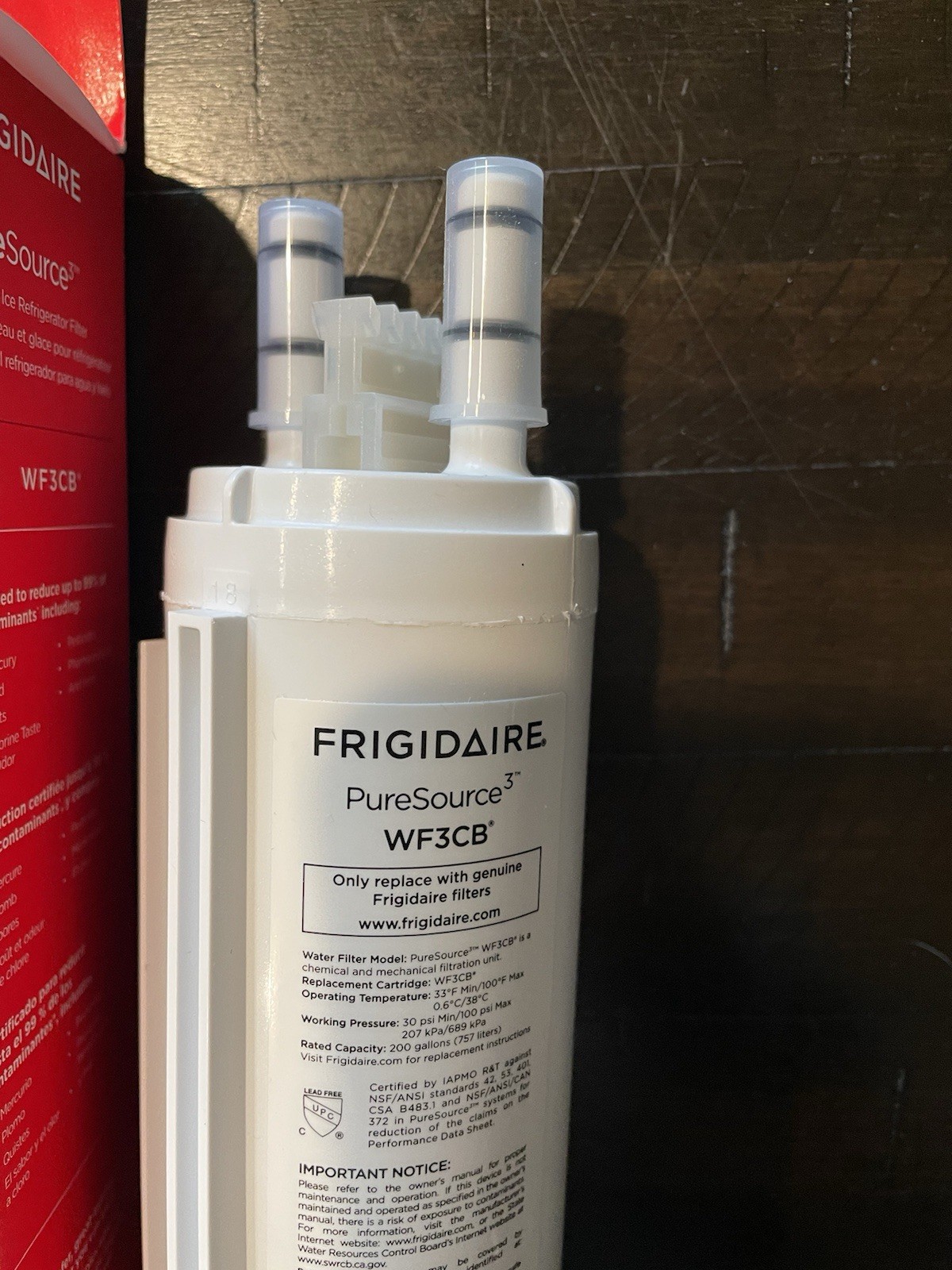 2 PACK Frigdaire WF3CB PureSource 3 Refrigerator Water Filter Sealed US gallery
