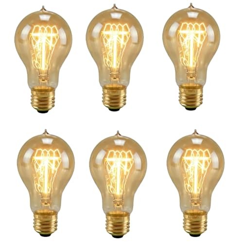 Incandescent Light Bulbs 75 Watt, Warm EdisonLight Bulbs, Dimmable A19 Antique