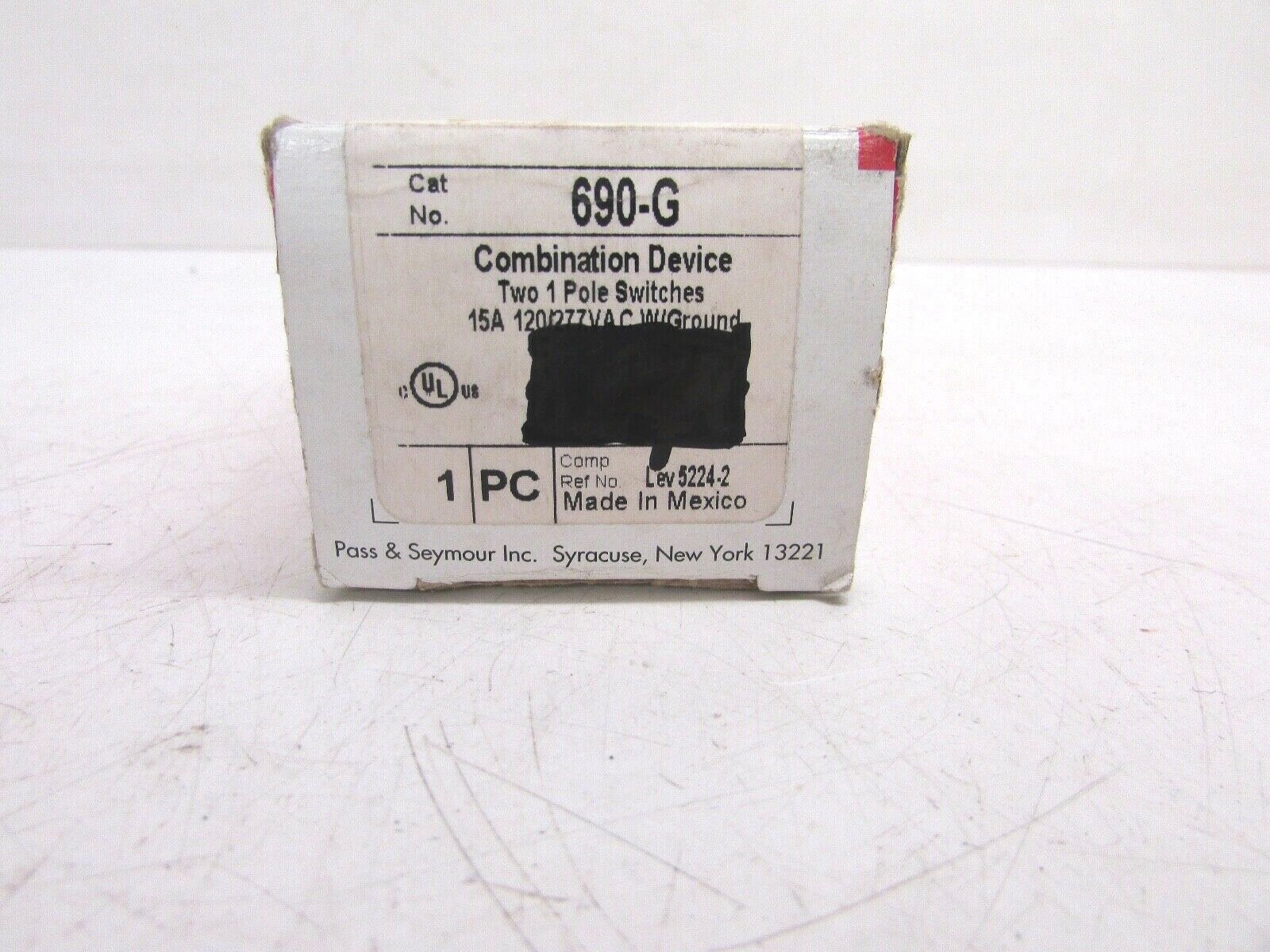 NOS! Pass & Seymour DUPLEX SINGLE POLE SWITCH, #690-G, BROWN gallery