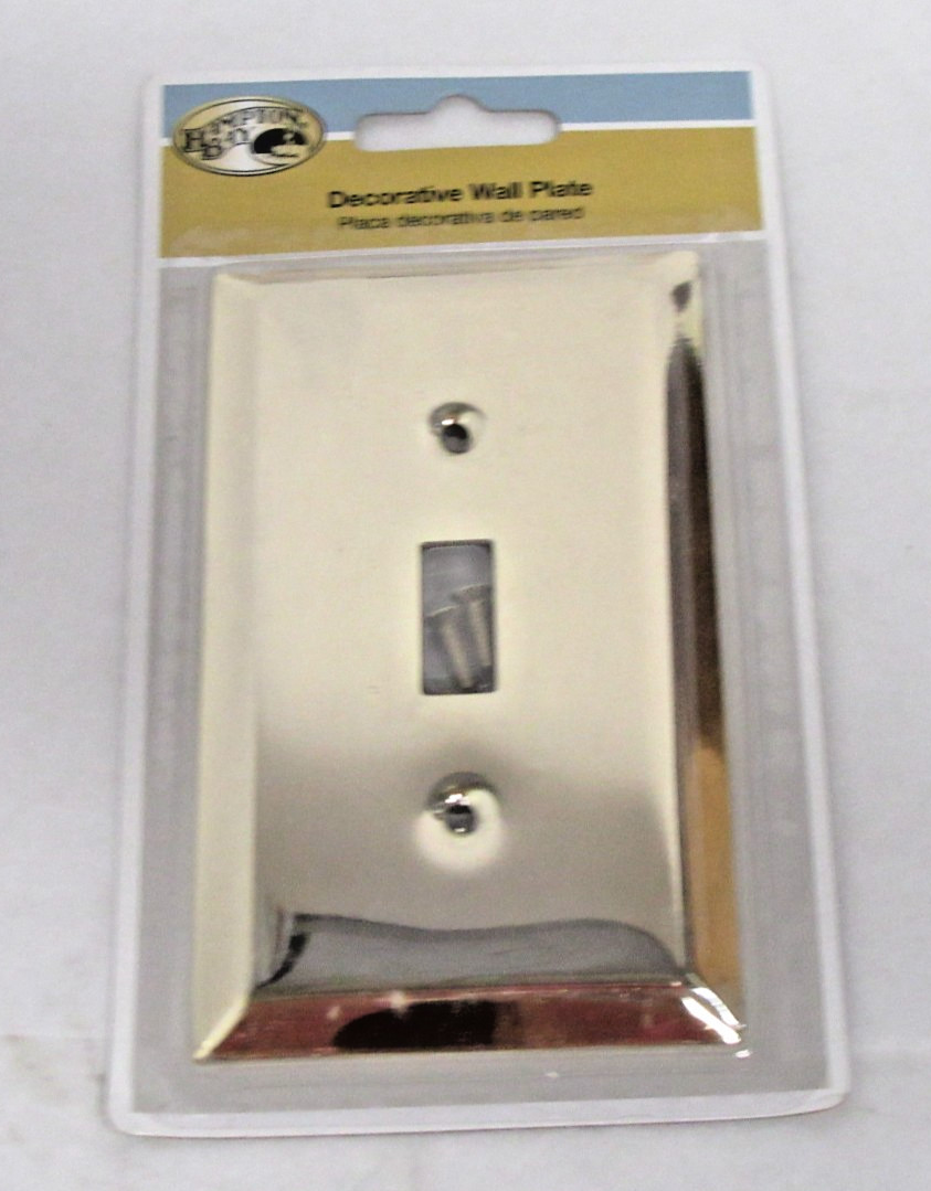 Hampton Bay Metallic 1 Toggle Polished Brass Steel Rectangle Switch Wall Plate gallery