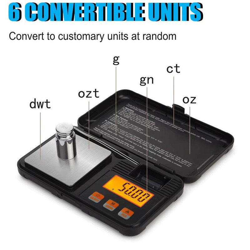 Digital Mini Pocket Scale – High Precision 200g/0.01g & 50g/0.001g gallery