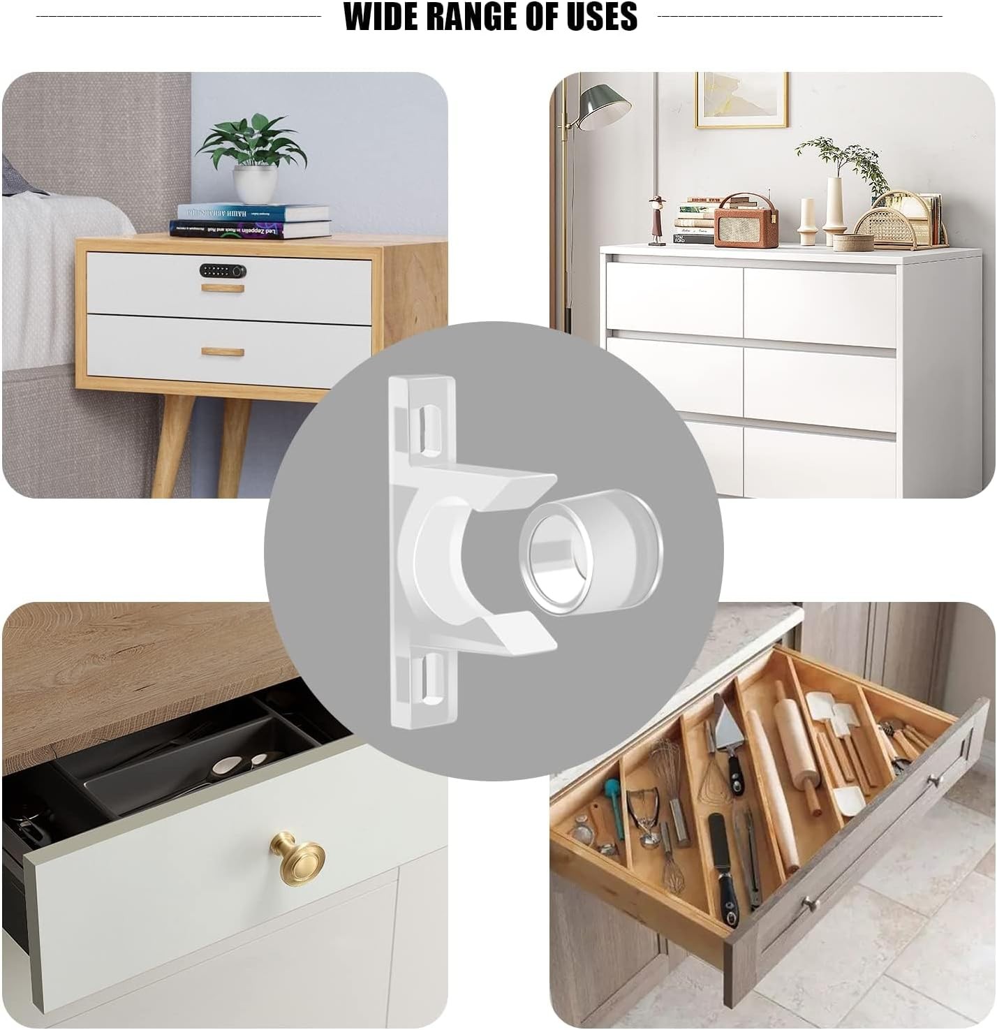 8Sets False Front Cabinet Clips Drawer Repair Kit Sink Tip Out Tray with Tool gallery