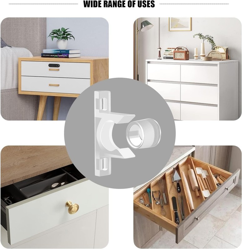 8Sets False Front Cabinet Clips Drawer Repair Kit Sink Tip Out Tray with Tool gallery