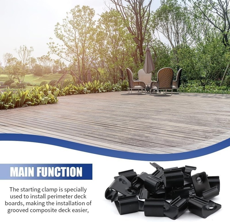 Composite Decking Hidden Fasteners Starter Clips, 50 Clips & Screws Set gallery