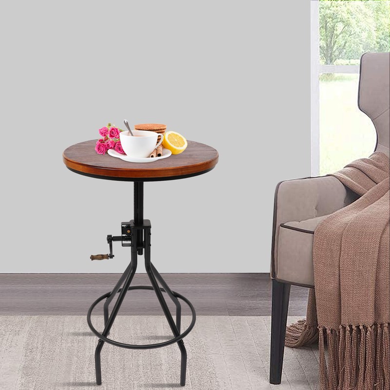 Height Adjustable Side Table Lifting Bar Table Rustic Elegance Style Side Table gallery