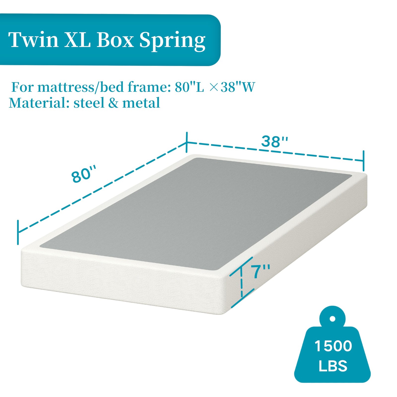 7 Inch Box Spring for Twin Bed,High Profile Strong Metal Frame Mattress Found... gallery