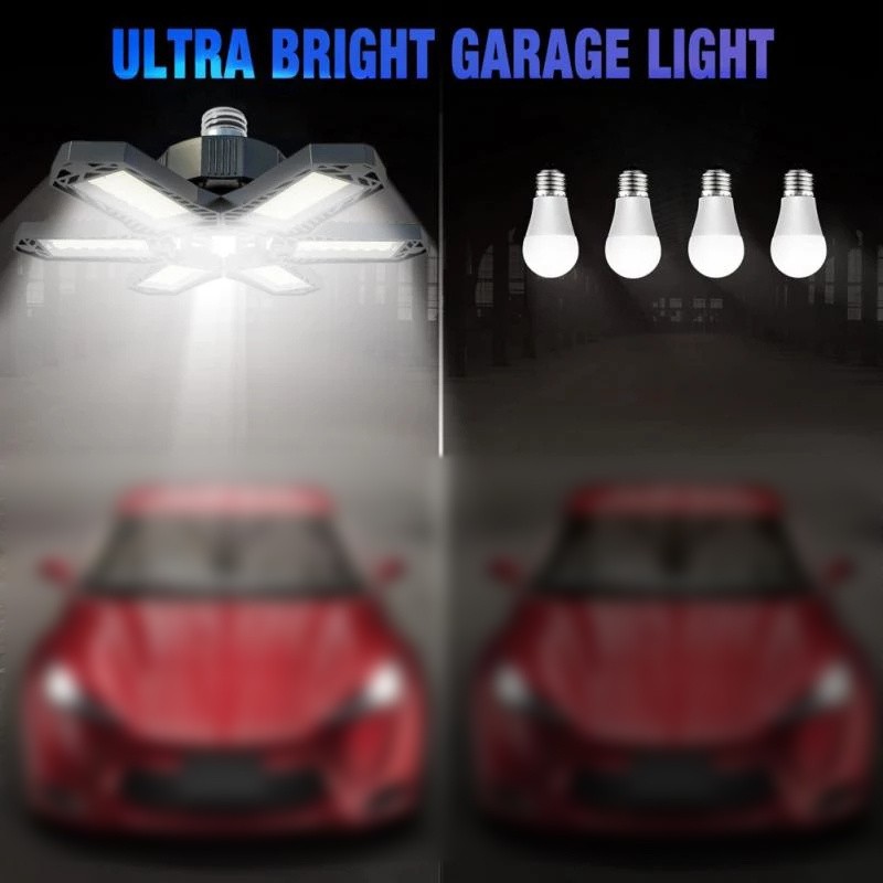 2Pack LED Garage Light 600W 12000000LM Deformable Bright Shop Ceiling Bulb Lamps gallery